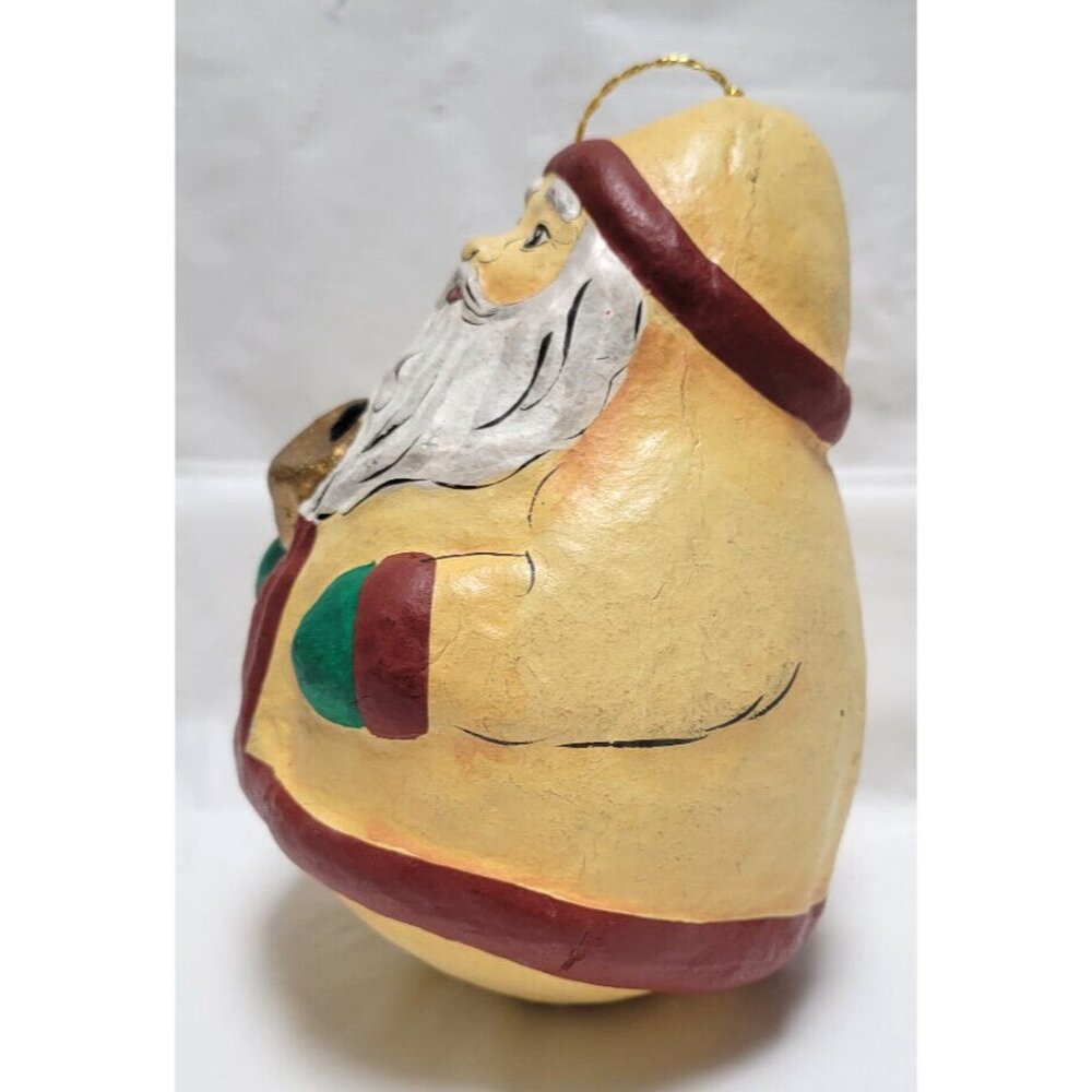 Vintage Roly Poly Santa with Bell Christmas Tree Ornament - Picture 2 of 6